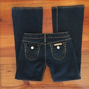 True Religion Jeans Sz 25 Flare Heavy Stitch